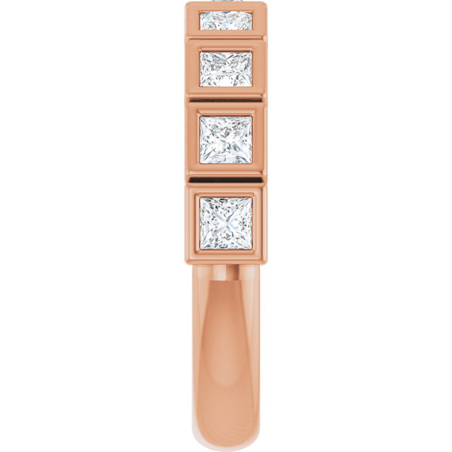14K Gold Square Lab-Grown Diamond Bezel-Set Anniversary Band – 1/2–2 CTW - Rose Gold - view 4