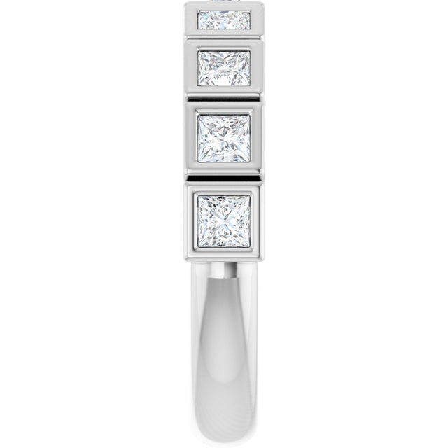 Platinum Square Natural Diamond Bezel-Set Anniversary Band – 1/6–2 3/4 CTW - view 4