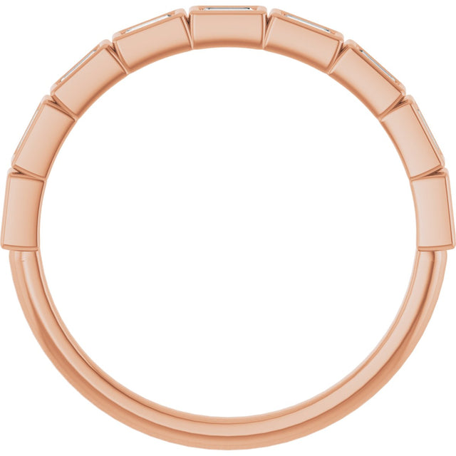 10K Gold Straight Baguette Lab-Grown Diamond Bezel-Set Anniversary Band – 1/6–3/8 CTW - Rose Gold - view 2