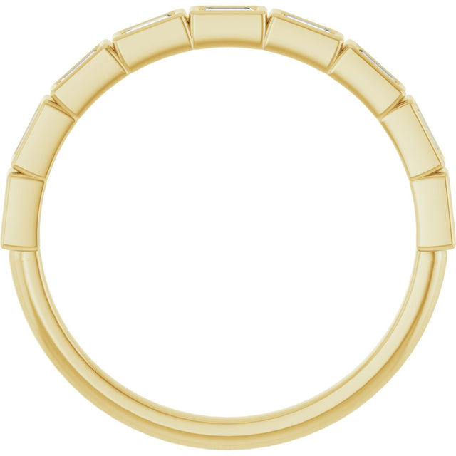 10K Gold Straight Baguette Lab-Grown Diamond Bezel-Set Anniversary Band – 1/6–3/8 CTW - Yellow Gold - view 2