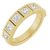 14K Gold Square Natural Diamond Bezel-Set Anniversary Band – 9/10–2 3/4 CTW - Yellow Gold