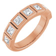 14K Gold Square Natural Diamond Bezel-Set Anniversary Band – 9/10–2 3/4 CTW - Rose Gold