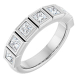 Platinum Square Natural Diamond Bezel-Set Anniversary Band – 1/6–2 3/4 CTW