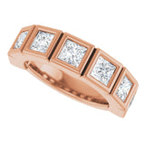 10K Gold Square Lab-Grown Diamond Bezel-Set Anniversary Band – 2 3/4 CTW - Rose Gold - view 5