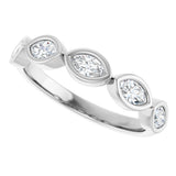 Platinum Marquise Lab-Grown Diamond Bezel-Set Anniversary Band – 5x2.5 mm Stones - view 5