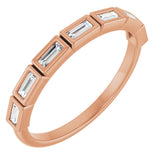 10K Gold Straight Baguette Lab-Grown Diamond Bezel-Set Anniversary Band – 1/6–3/8 CTW - Rose Gold