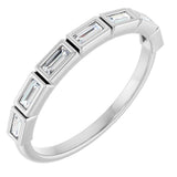 14K Gold Straight Baguette Natural Diamond Bezel-Set Anniversary Band – 1/6–3/8 CTW - White Gold