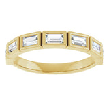 10K Gold Straight Baguette Lab-Grown Diamond Bezel-Set Anniversary Band – 1/2–3/4 CTW - Yellow Gold - view 3