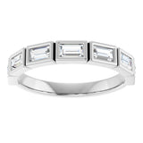 Platinum Straight Baguette Lab-Grown Diamond Bezel-Set Anniversary Band – 1/6–3/4 CTW - view 3