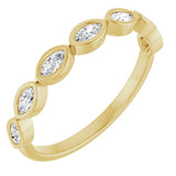 14K Gold Marquise Lab-Grown Diamond Bezel-Set Anniversary Band – 3.5x1.75 mm Stones - Yellow Gold