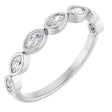 Platinum Marquise Lab-Grown Diamond Bezel-Set Anniversary Band – 3.5x1.75 mm Stones
