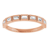 10K Gold Straight Baguette Lab-Grown Diamond Bezel-Set Anniversary Band – 1/6–3/8 CTW - Rose Gold - view 3