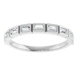 10K Gold Straight Baguette Lab-Grown Diamond Bezel-Set Anniversary Band – 1/6–3/8 CTW - White Gold - view 3