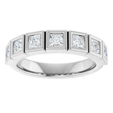 Platinum Square Natural Diamond Bezel-Set Anniversary Band – 1/6–2 3/4 CTW - view 3