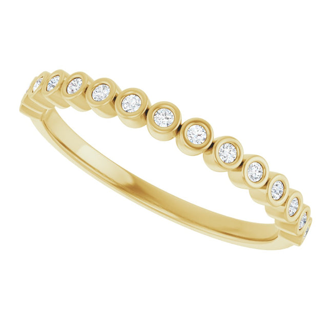 10K Gold Round Lab-Grown Diamond Bezel-Set Anniversary Band – .08–1/5 CTW - Yellow Gold - view 5