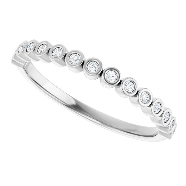 Platinum Round Lab-Grown Diamond Bezel-Set Anniversary Band – .08–1 1/3 CTW - view 5