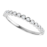 10K Gold Round Lab-Grown Diamond Bezel-Set Anniversary Band – .08–1/5 CTW - White Gold - view 5