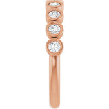 10K Gold Round Natural Diamond Bezel-Set Anniversary Band – 1/4–7/8 CTW - Rose Gold - view 4