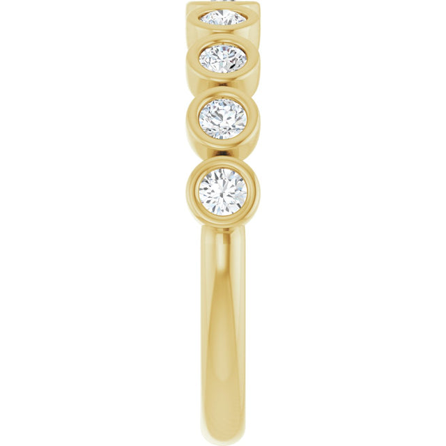 10K Gold Round Lab-Grown Diamond Bezel-Set Anniversary Band – 1/4–7/8 CTW - Yellow Gold - view 4