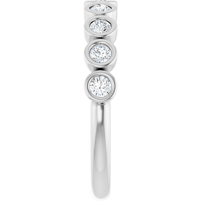 Platinum Round Natural Diamond Bezel-Set Anniversary Band – .07–1 1/2 CTW - view 4