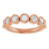 10K Gold Round Lab-Grown Diamond Bezel-Set Anniversary Band – 1/4–7/8 CTW - Rose Gold - view 3