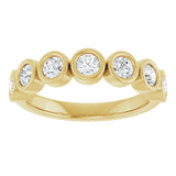 10K Gold Round Lab-Grown Diamond Bezel-Set Anniversary Band – 1/4–7/8 CTW - Yellow Gold - view 3