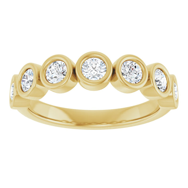 10K Gold Round Lab-Grown Diamond Bezel-Set Anniversary Band – 1/4–7/8 CTW - Yellow Gold - view 3
