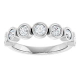 Platinum Round Lab-Grown Diamond Bezel-Set Anniversary Band – .08–1 1/3 CTW - view 3