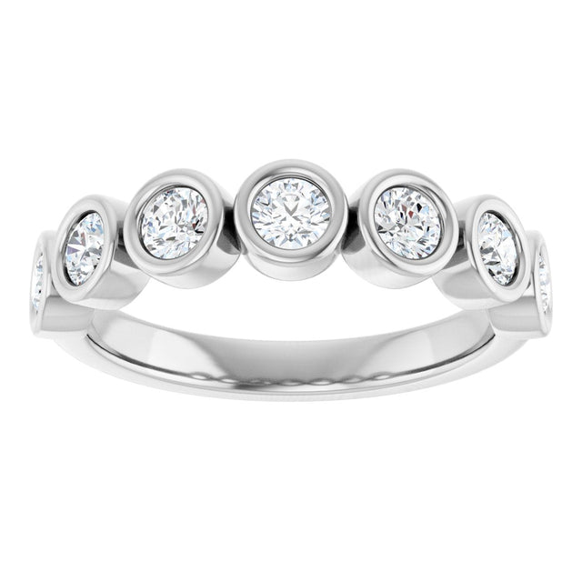 Platinum Round Lab-Grown Diamond Bezel-Set Anniversary Band – .08–1 1/3 CTW - view 3