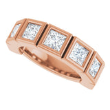 10K Gold Square Lab-Grown Diamond Bezel-Set Anniversary Band – 2 3/4 CTW - Rose Gold - view 5