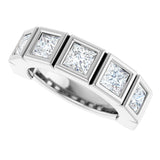 Platinum Square Natural Diamond Bezel-Set Anniversary Band – 1/6–2 3/4 CTW - view 5