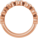 10K Gold Round Lab-Grown Diamond Bezel-Set Anniversary Band – 1–1 1/3 CTW - Rose Gold - view 2
