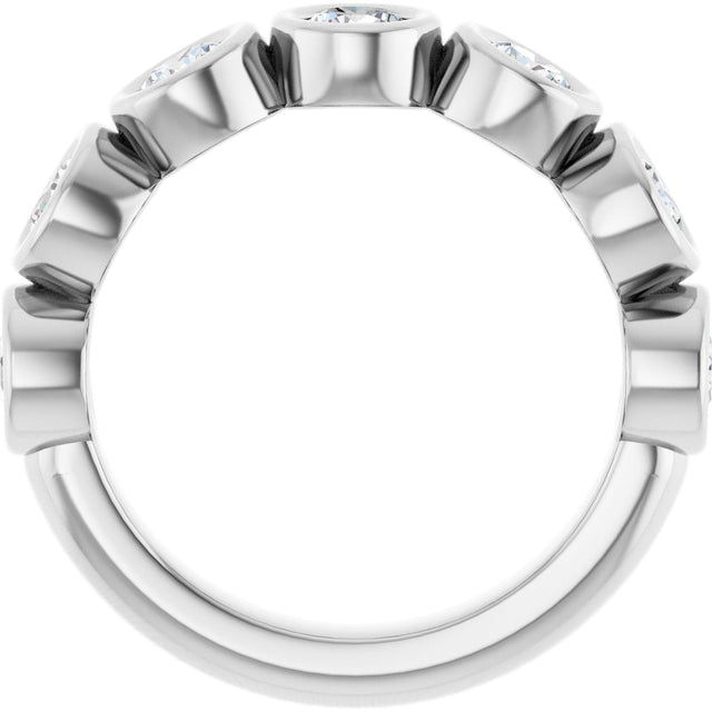 Platinum Round Lab-Grown Diamond Bezel-Set Anniversary Band – .08–1 1/3 CTW - view 2