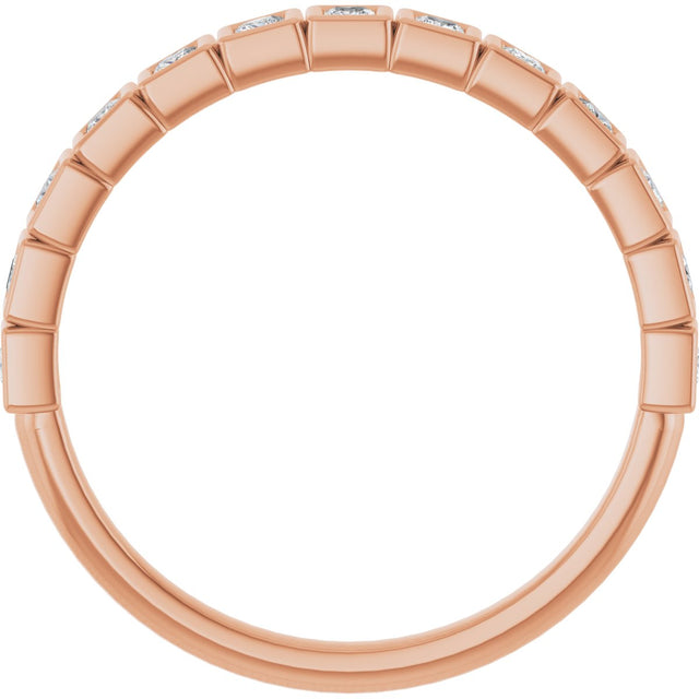 10K Gold Square Lab-Grown Diamond Bezel-Set Anniversary Band – 1/5–5/8 CTW - Rose Gold - view 2