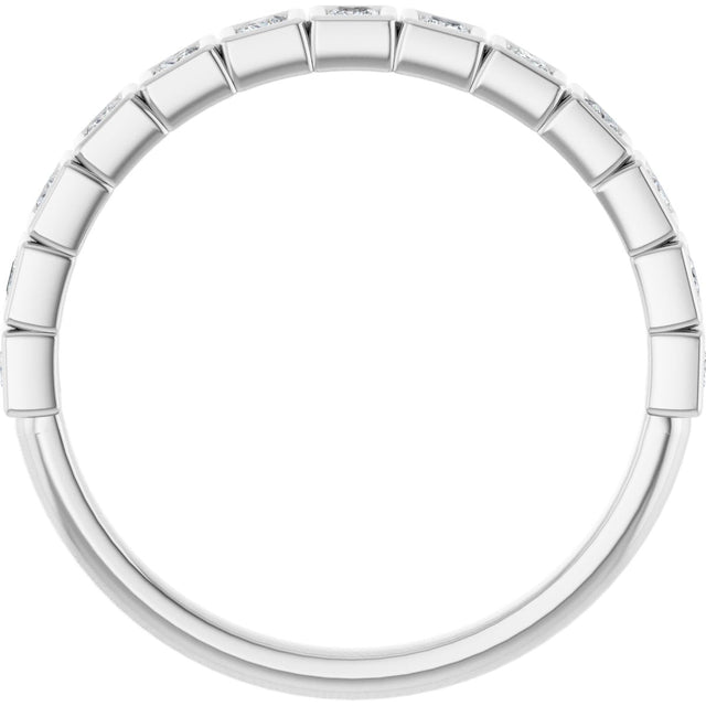 Platinum Square Natural Diamond Bezel-Set Anniversary Band – 1/6–2 3/4 CTW - view 2