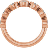 14K Gold Round Lab-Grown Diamond Bezel-Set Anniversary Band – 1–1 1/3 CTW - Rose Gold - view 2