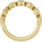 10K Gold Round Lab-Grown Diamond Bezel-Set Anniversary Band – 1–1 1/3 CTW - Yellow Gold - view 2