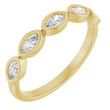 14K Gold Marquise Natural Diamond Bezel-Set Anniversary Band – 1/3–5/8 CTW - Yellow Gold