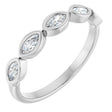 Platinum Marquise Lab-Grown Diamond Bezel-Set Anniversary Band – 4x2 mm Stones