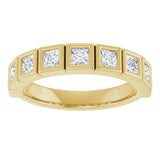 14K Gold Square Lab-Grown Diamond Bezel-Set Anniversary Band – 1/2–2 CTW - Yellow Gold - view 3