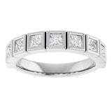 Platinum Square Lab-Grown Diamond Bezel-Set Anniversary Band – 1/2–2 3/4 CTW - view 3