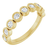 14K Gold Round Natural Diamond Bezel-Set Anniversary Band – 1/4–7/8 CTW - Yellow Gold