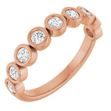 10K Gold Round Lab-Grown Diamond Bezel-Set Anniversary Band – 1/4–7/8 CTW - Rose Gold