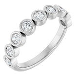 14K Gold Round Lab-Grown Diamond Bezel-Set Anniversary Band – 1/4–7/8 CTW - White Gold