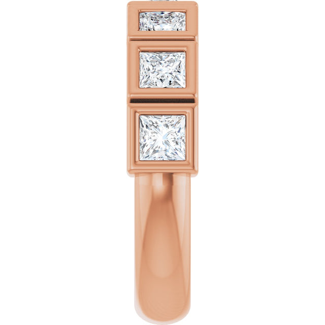 10K Gold Square Lab-Grown Diamond Bezel-Set Anniversary Band – 3/4–2 CTW - Rose Gold - view 4