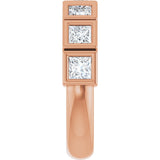 10K Gold Square Natural Diamond Bezel-Set Anniversary Band – 9/10–2 3/4 CTW - Rose Gold - view 4