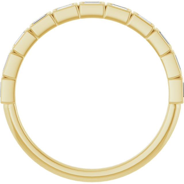 14K Gold Straight Baguette Lab-Grown Diamond Bezel-Set Anniversary Band – 1/6–3/8 CTW - Yellow Gold - view 2