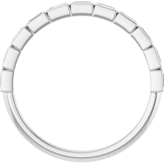 Platinum Straight Baguette Lab-Grown Diamond Bezel-Set Anniversary Band – 1/6–3/4 CTW - view 2