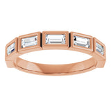 10K Gold Straight Baguette Lab-Grown Diamond Bezel-Set Anniversary Band – 1/2–3/4 CTW - Rose Gold - view 3