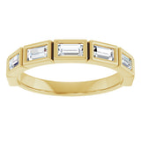 10K Gold Straight Baguette Lab-Grown Diamond Bezel-Set Anniversary Band – 1/2–3/4 CTW - Yellow Gold - view 3